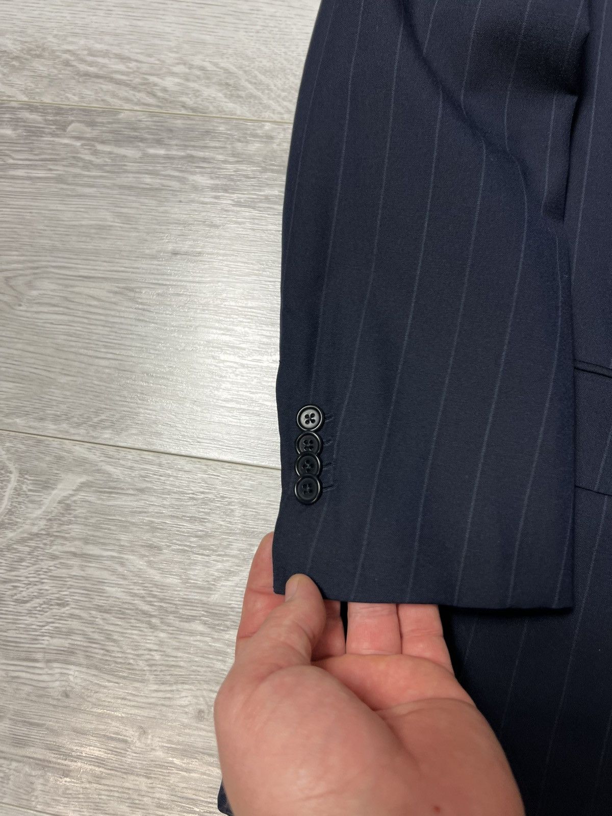 Zilli Vintage Zilli Wool Double Breasted Striped Blazer Jacket Size 40R - 9 Thumbnail