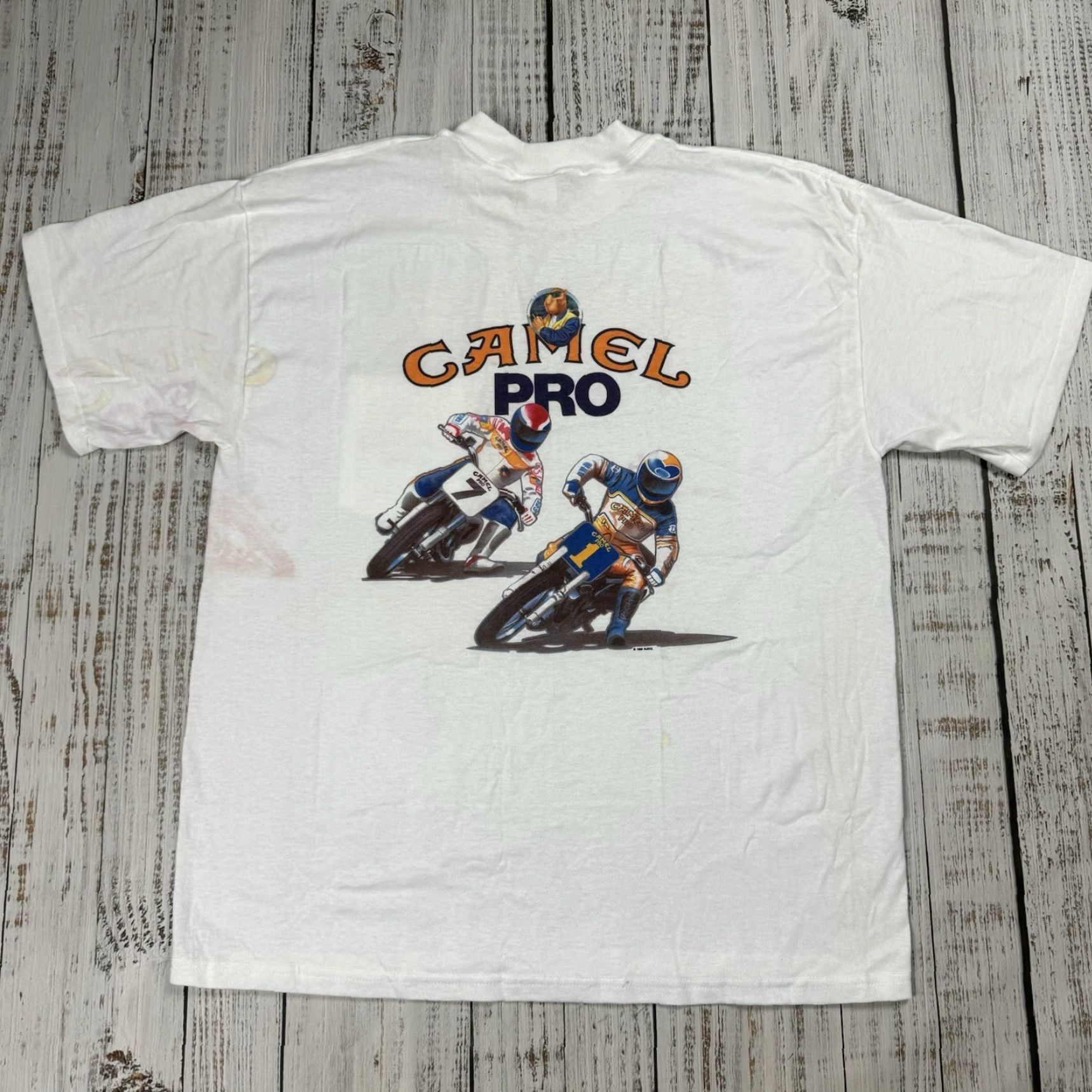Camel VINTAGE Camel Pro T-Shirt Joe Camel Graphic Print 90s XL White Mens Size US XL / EU 56 / 4 - 5 Thumbnail