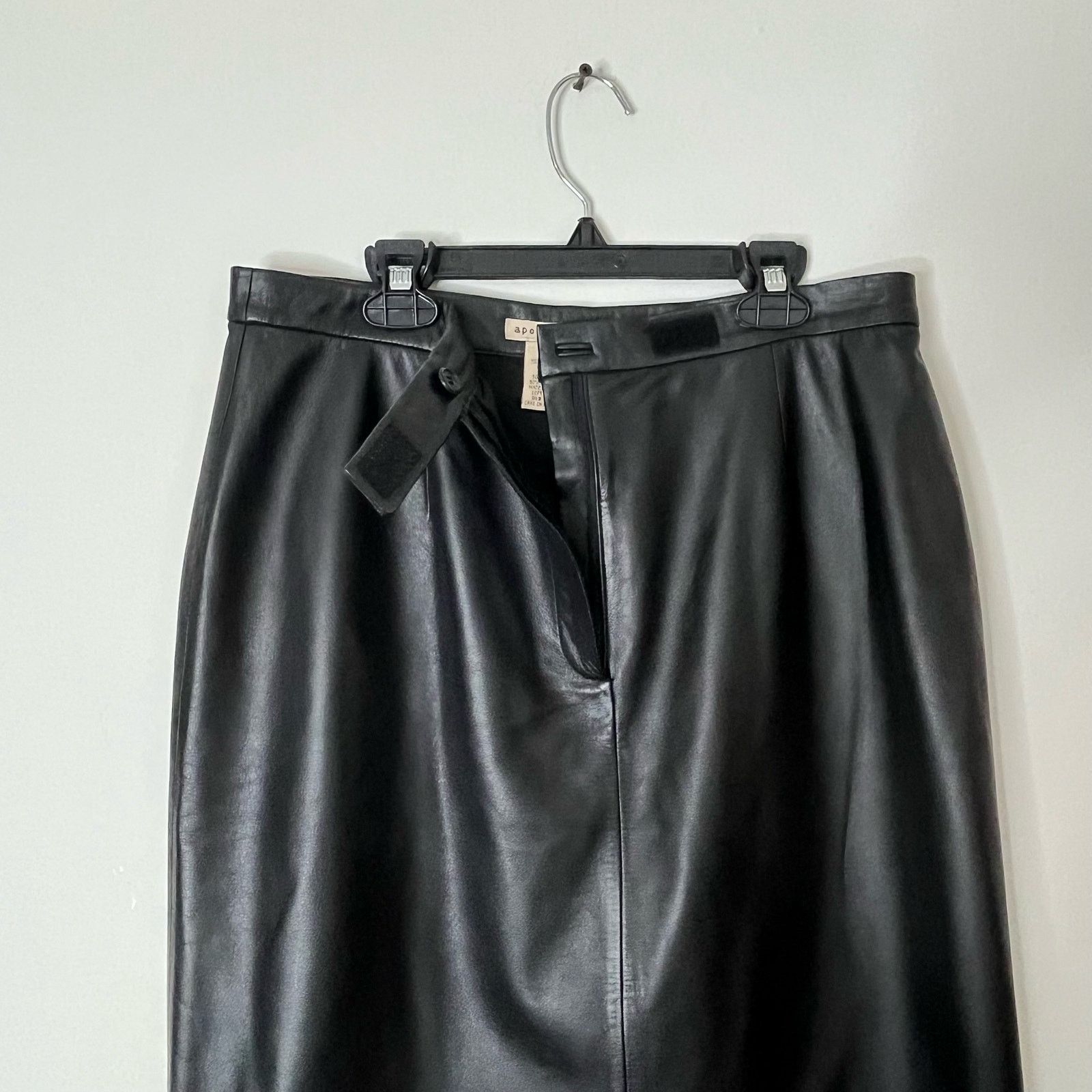 Other Apostrophe Black Leather Skirt Size 12 Size 30" / US 8 / IT 44 - 4 Thumbnail