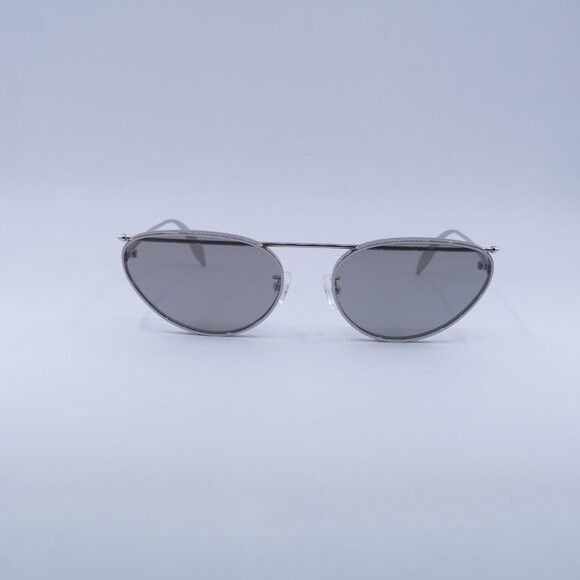 Alexander McQueen Alexander McQueen AM0424S 004 Sunglasses Silver Cat Eye Size ONE SIZE - 3 Thumbnail