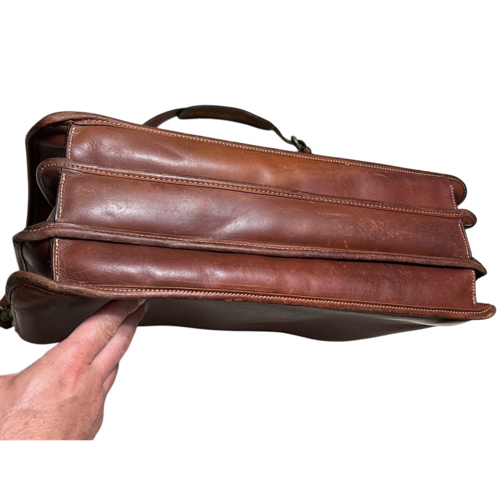 Vintage VTG Leather LEVENGER Messenger Briefcase Bags MADE ENGLAND Size ONE SIZE - 6 Thumbnail