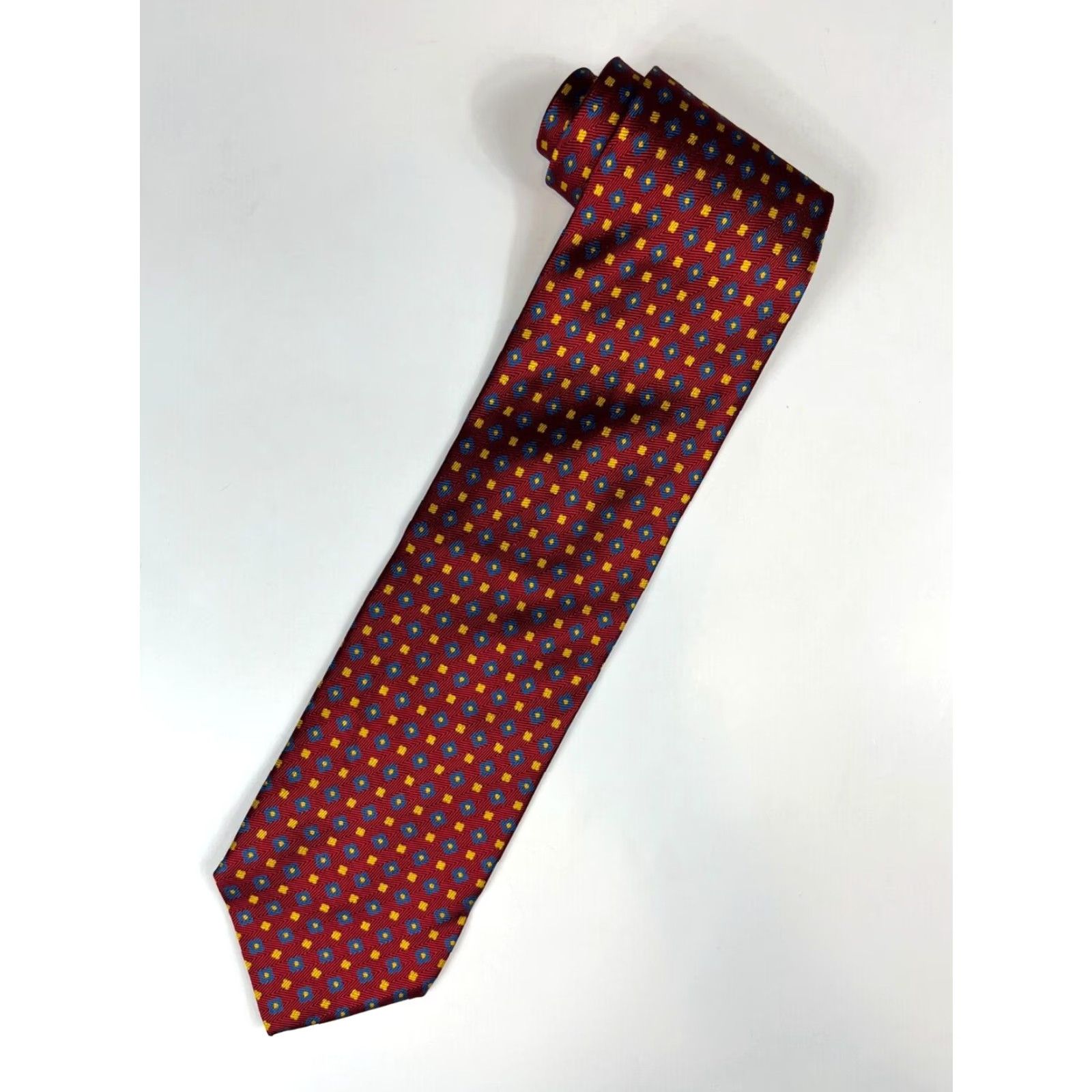 Giorgio Armani VINTAGE Giorgio Armani Classico Silk Tie 58.25" 3.75" Wide Handmade in Italy Red Floral Logo Men Tie Size ONE SIZE - 2 Thumbnail