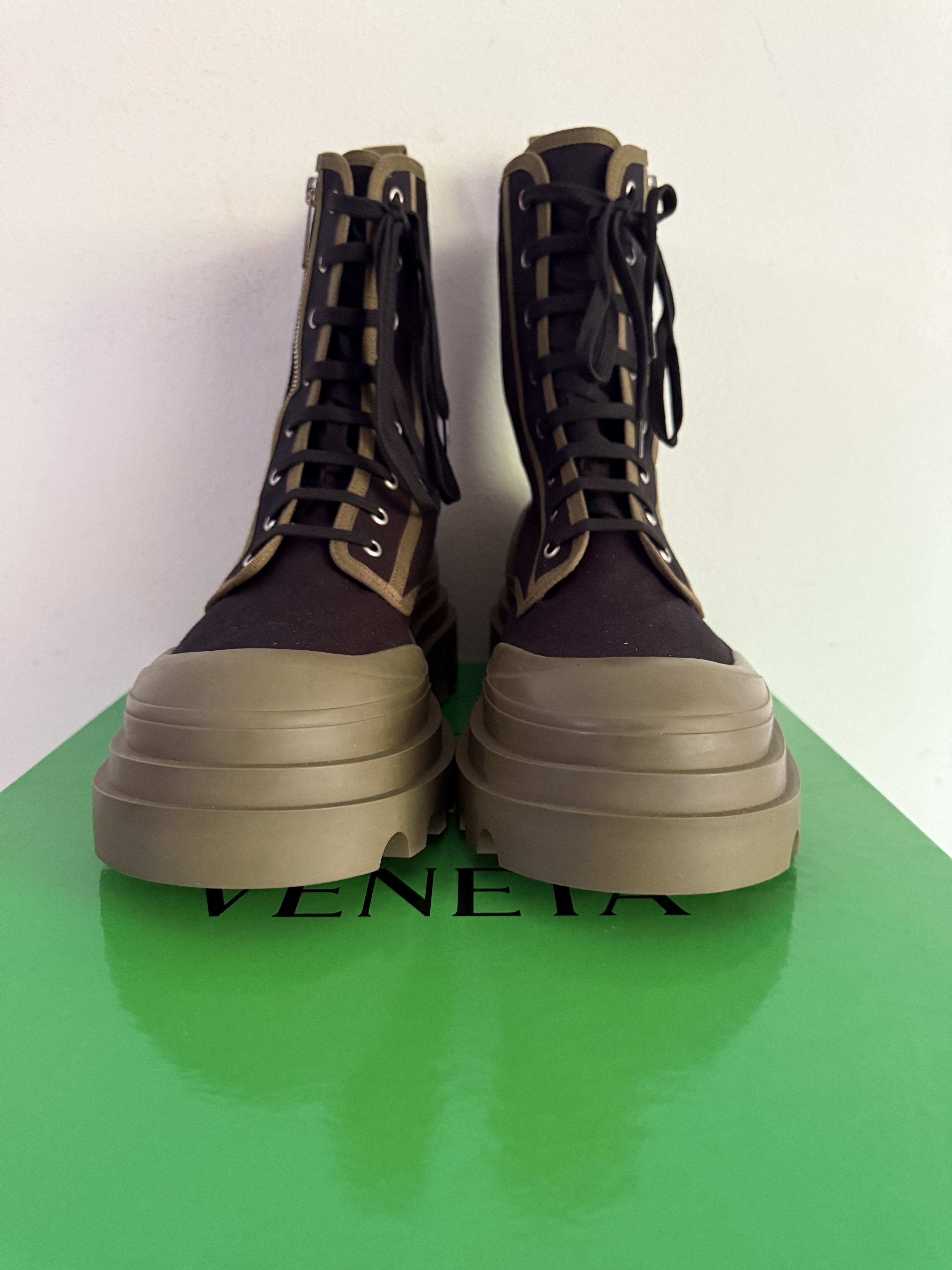 Bottega Veneta Lug Canvas Lace-Up Boots Size US 9 / EU 42 - 3 Thumbnail