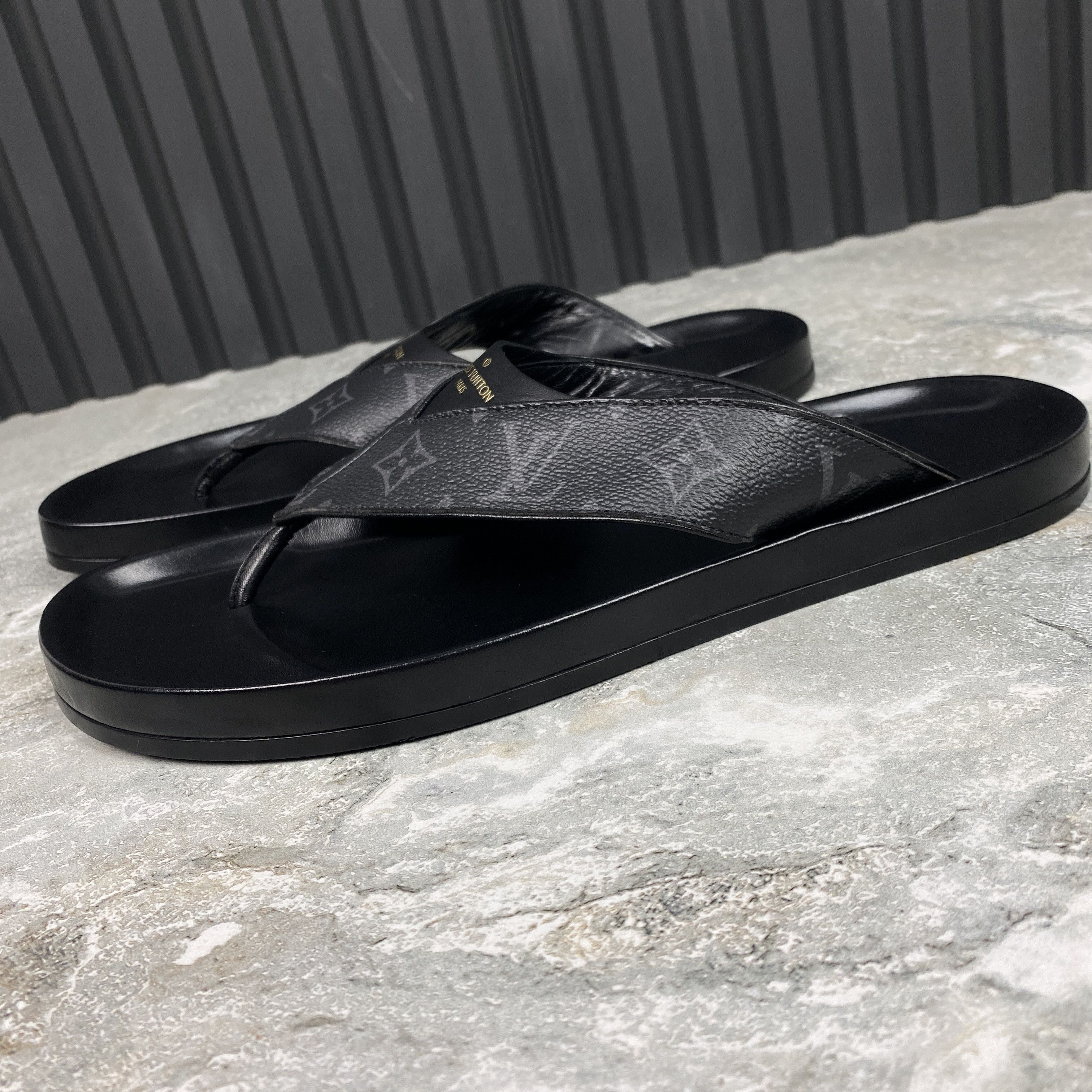 Louis Vuitton Louis Vuitton Thong Logo Sandals Monogram Leather