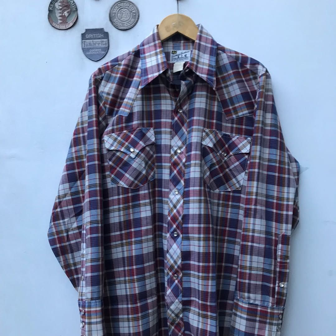 Cowboy Equipment × Vintage × Western Mountaineering Dickson Jenkins Western Cowboy shirt Men small Blue Orange Size US L / EU 52-54 / 3 - 15 Thumbnail