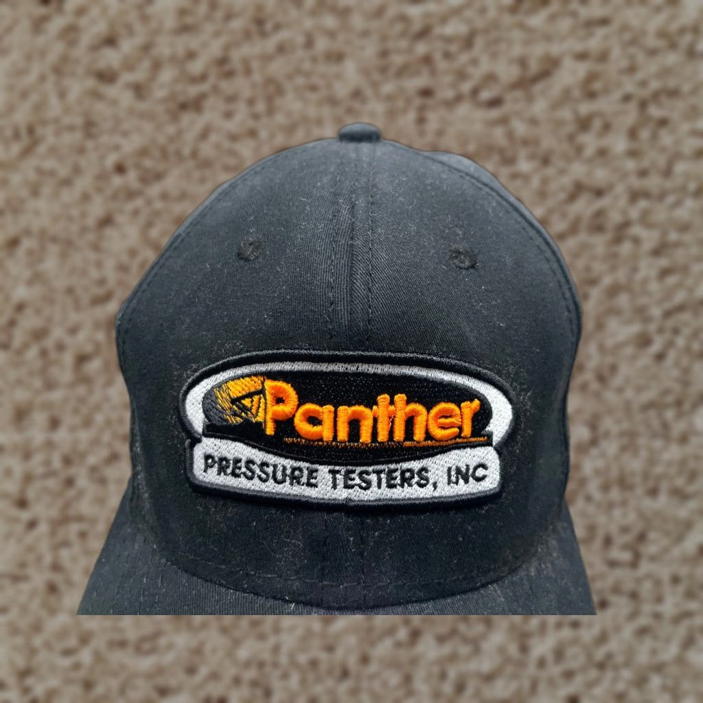 Vintage Otto Hat Cap Panther Pressure Testers Fitted Adult Medium Black Cotton Blend Baseball Cap Mens Size US 31 - 1 Thumbnail