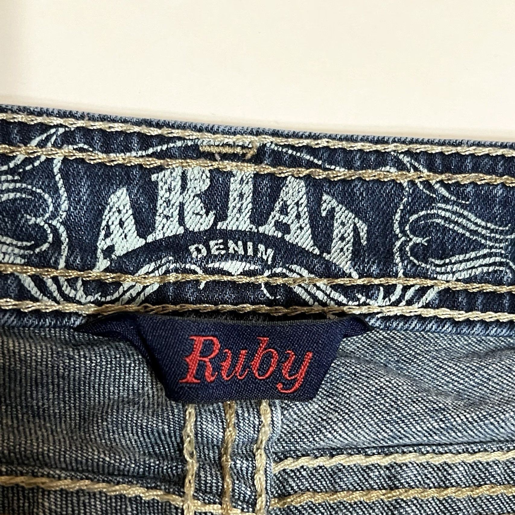 Ariat Ariat Jeans Bootcut Womens Distressed Blue Denim 36x32 32R 36in Waist Inseam Regular Cowboy Southwestern Logo Button Size 25" / US 0 / IT 36 - 7 Thumbnail