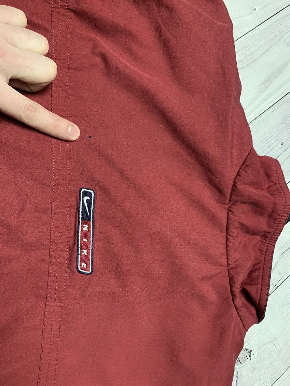 Nike × Vintage Vintage Nike track jacket size L logo red distressed Size US L / EU 52-54 / 3 - 11 Thumbnail