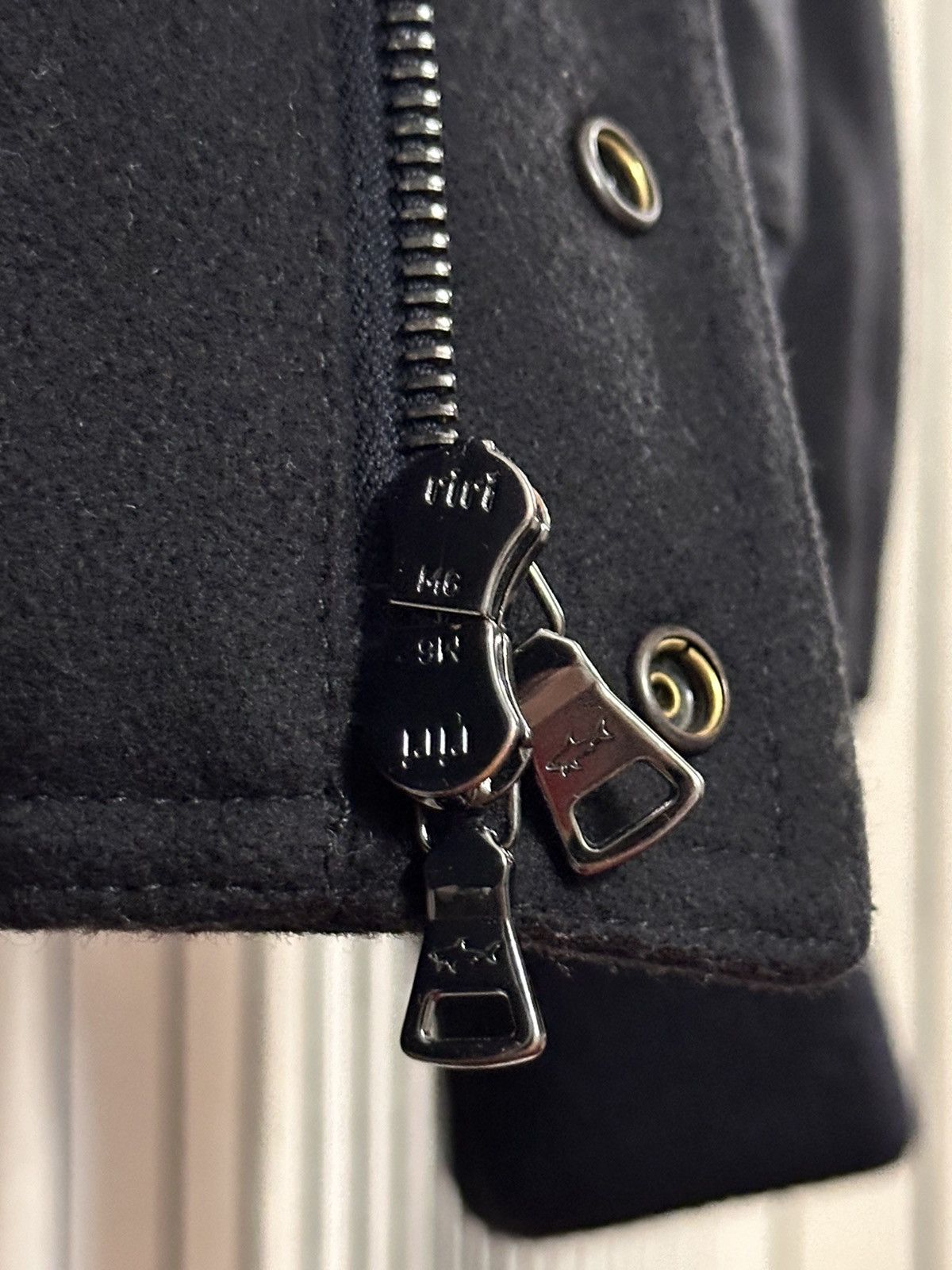 Paul Shark Woolen Classic Italian Black Bomber Jacket