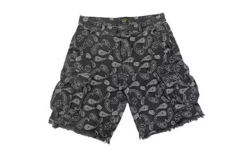 VIBE 20SS Indigo Union Japan Black Worker Bandana Shorts Size US 30 / EU 46 - 1 Thumbnail