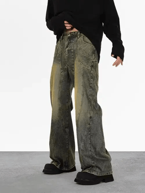 Japanese Brand × Jean Washed vintage baggy micro flared jeans Size US 32 / EU 48 - 4 Thumbnail