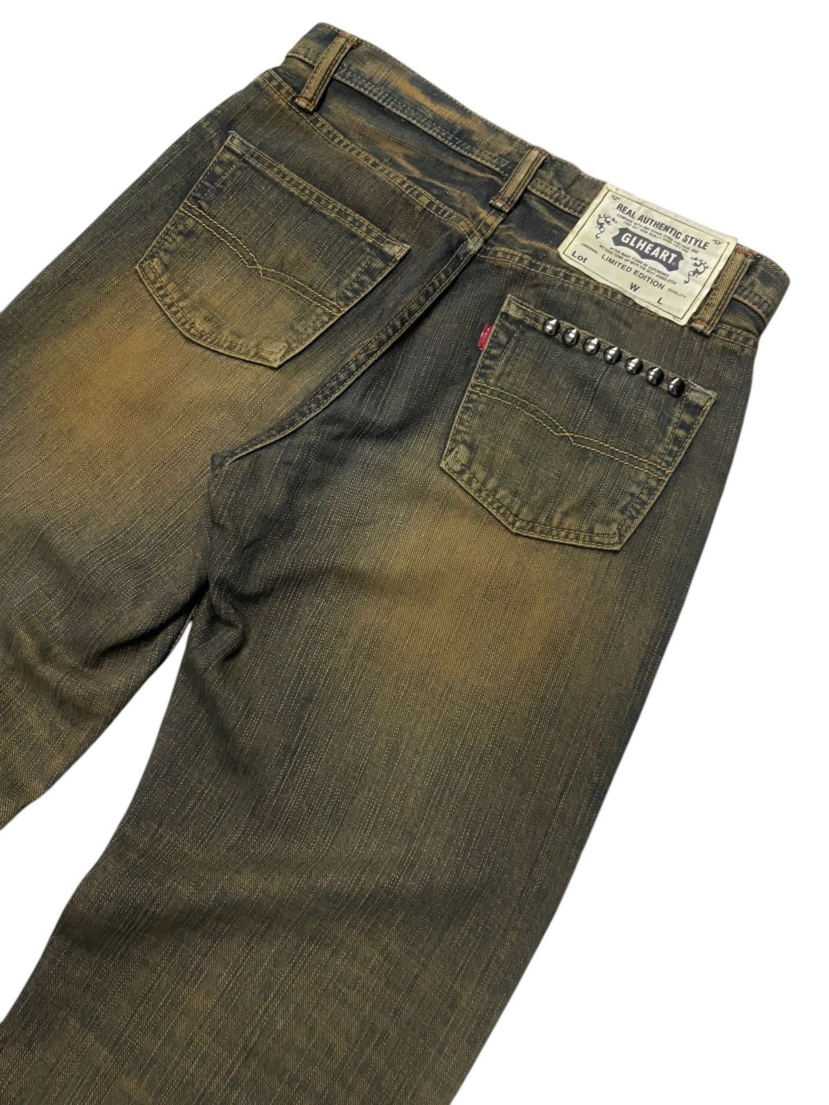 Hysteric Glamour × If Six Was Nine × Le Grande Bleu (L.G.B.) GLHEART Japan Studded Mud Wash Loose Jeans Size US 30 / EU 46 - 15 Thumbnail