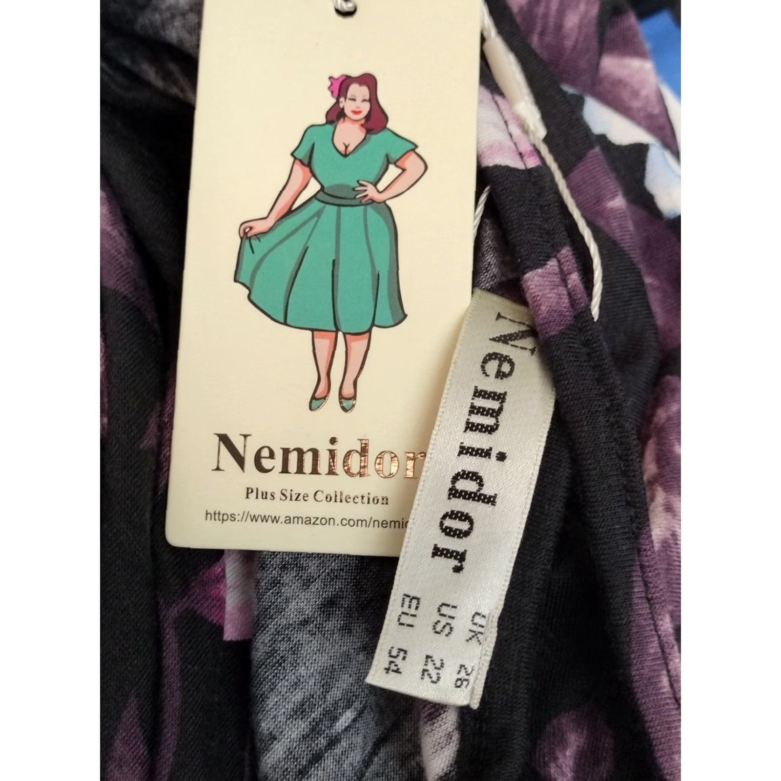 Vintage Nemidor Women's Casual Loose Pocket Long Dress Short Sleeve V-Neck Size 22 Size 40" / US 18 - 6 Thumbnail