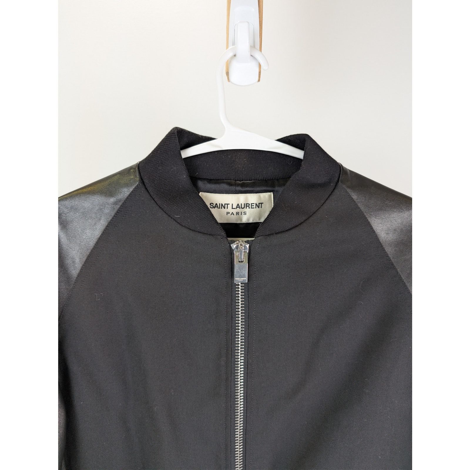 Saint Laurent Paris o1rshd1 CC20 Leather Bomber Jacket in Black Size US M / EU 48-50 / 2 - 7 Thumbnail