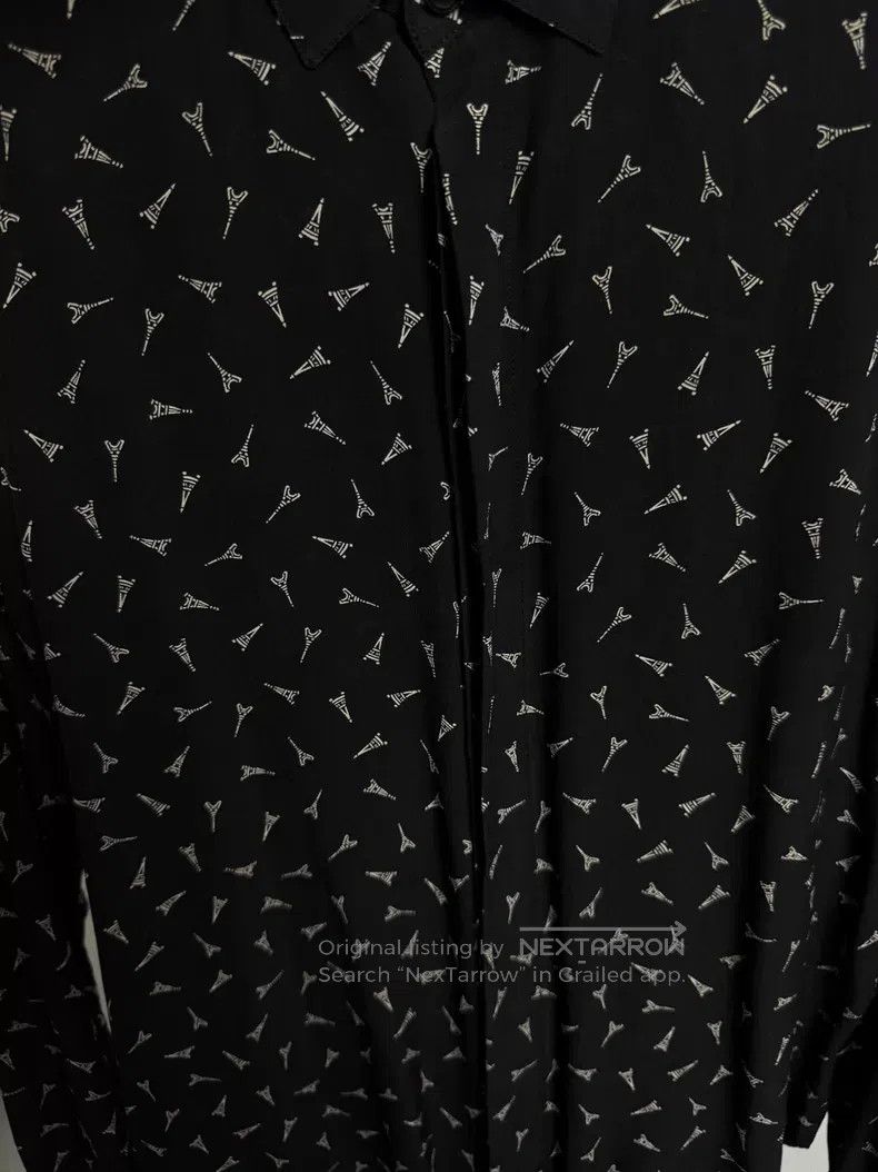 Saint Laurent Paris Saint Laurent Paris Mulberry Silk Eiffel Tower Shirt Size XS / US 0-2 / IT 36-38 - 3 Thumbnail