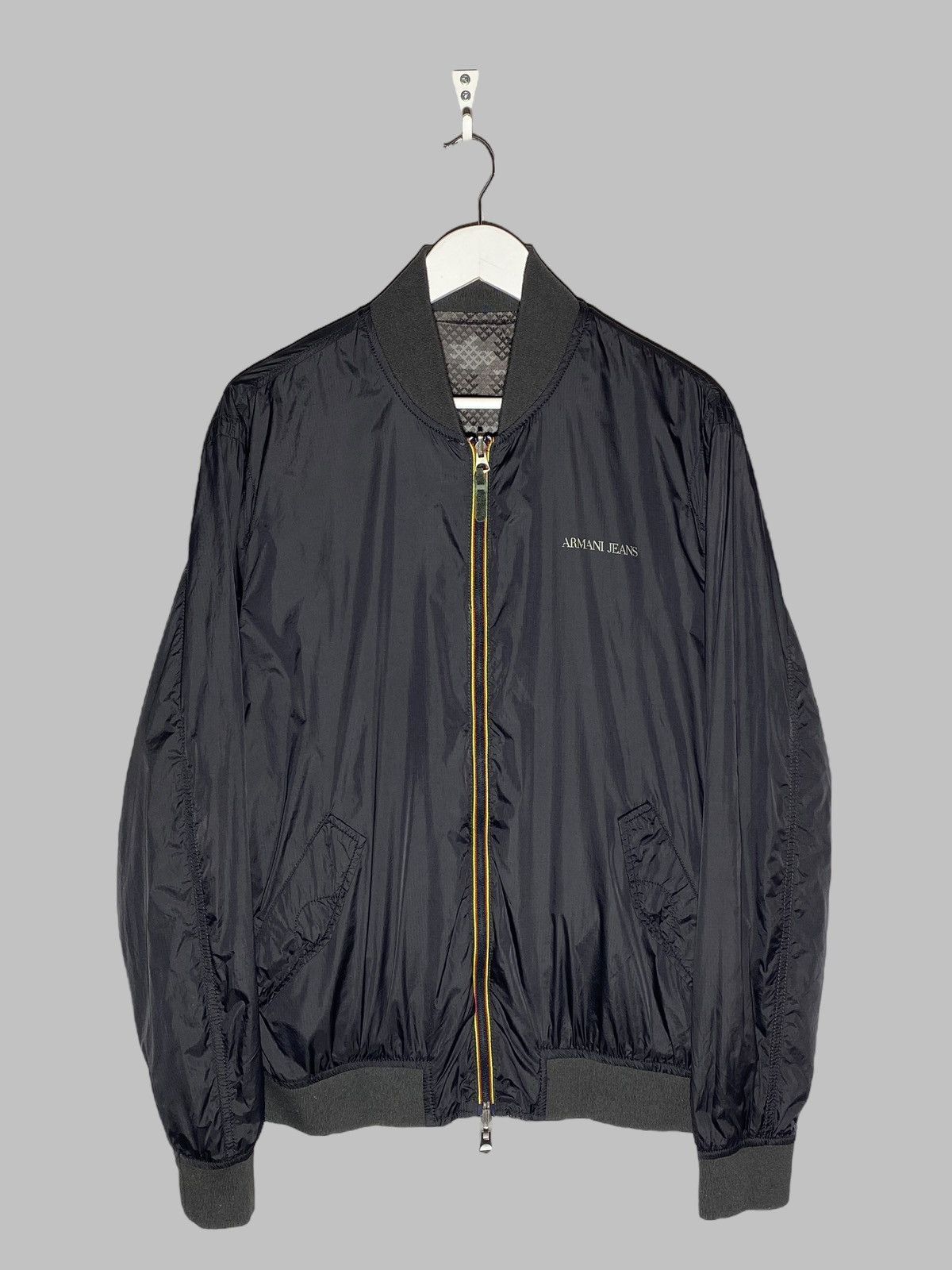 Armani 🔥 Y2K ARMANI JEANS REVERSIBLE NYLON BOMBER MILANO FLEX Size US L / EU 52-54 / 3 - 2 Thumbnail