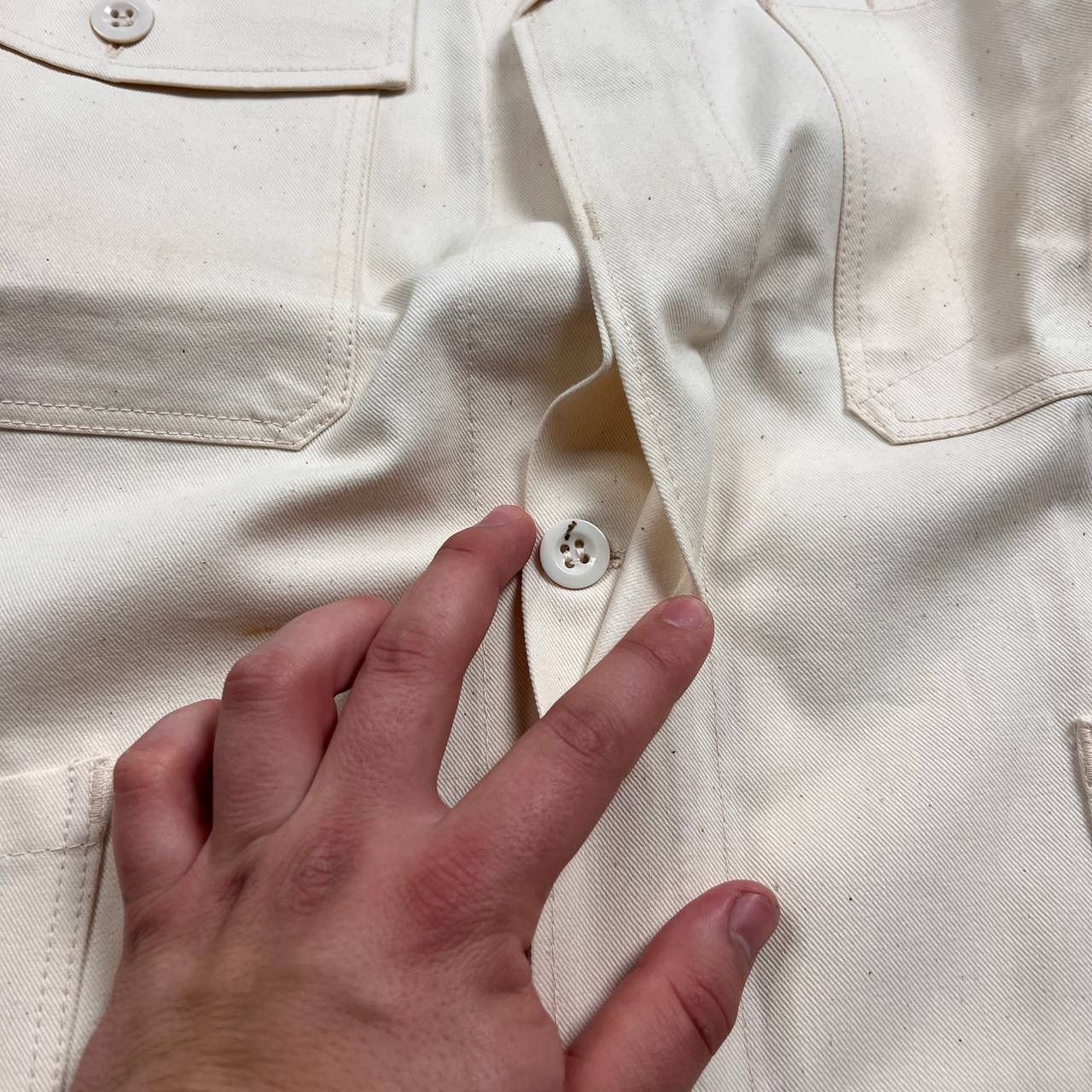 Le Laboureur Vintage 70s 80s Work 4-Pocket Chore Jacket Beige Size 50 Size US M / EU 48-50 / 2 - 4 Thumbnail