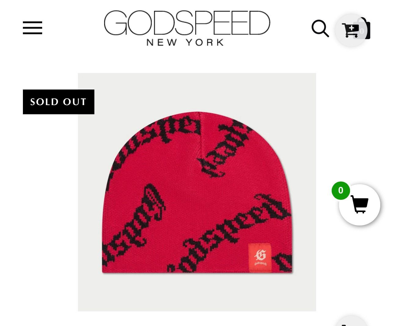 Godspeed Godspeed New York OG Logo Beanie Red / Black Size ONE SIZE - 5 Thumbnail