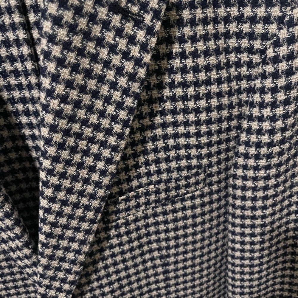 Other Spada houndstooth blazer in linen and cotton blend. Navy an Size 44R - 2 Thumbnail