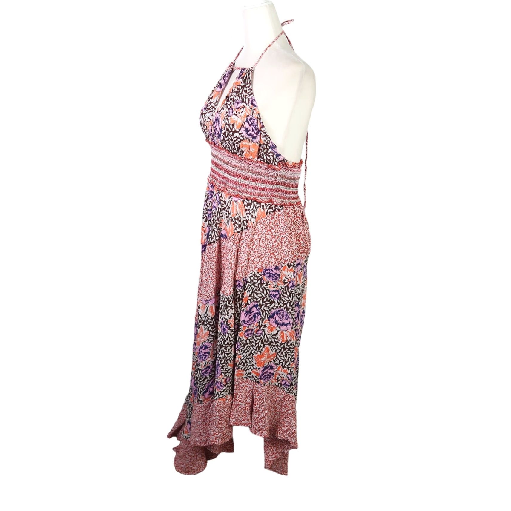 Free People Free People Intimately Halter Midi Dress Women's Orange Floral Sleeveless Sundress M Size M / US 6-8 / IT 42-44 - 3 Thumbnail