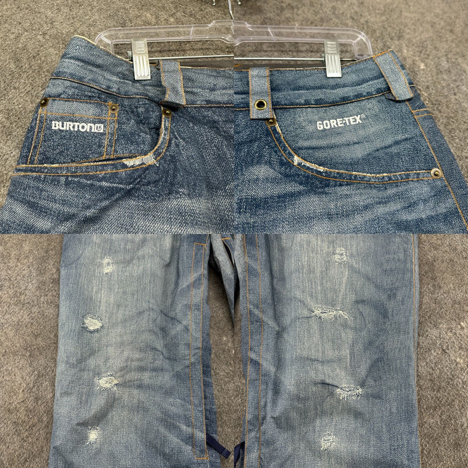 Burton VINTAGE Burton Jeans Snow Pants Women M Blue Insulated Goretex Ski 32in Inseam 5-Pocket Logo Regular Size 32" / US 10 / IT 46 - 8 Thumbnail