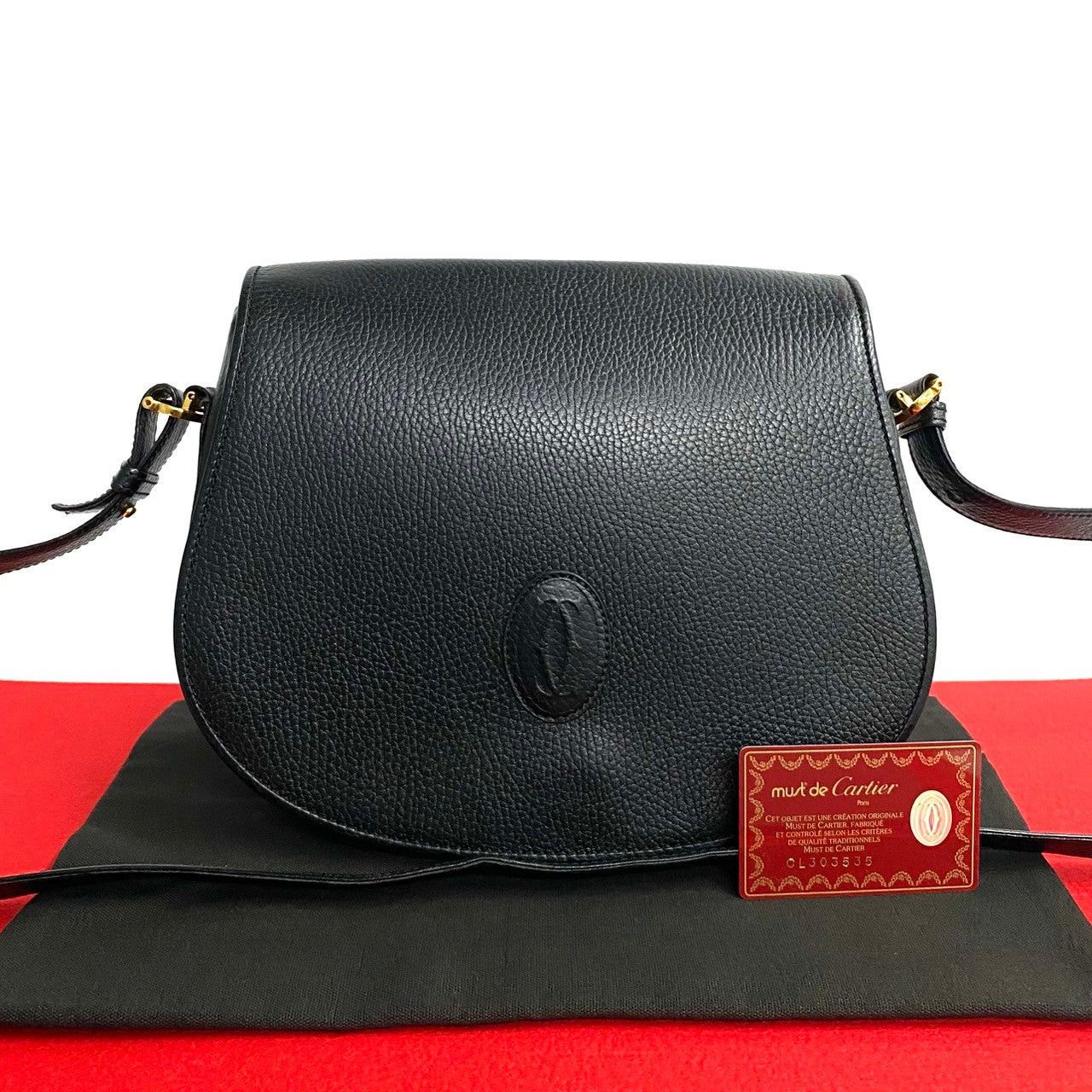 Cartier Cartier Shoulder Bag Black Leather Size ONE SIZE - 1 Thumbnail