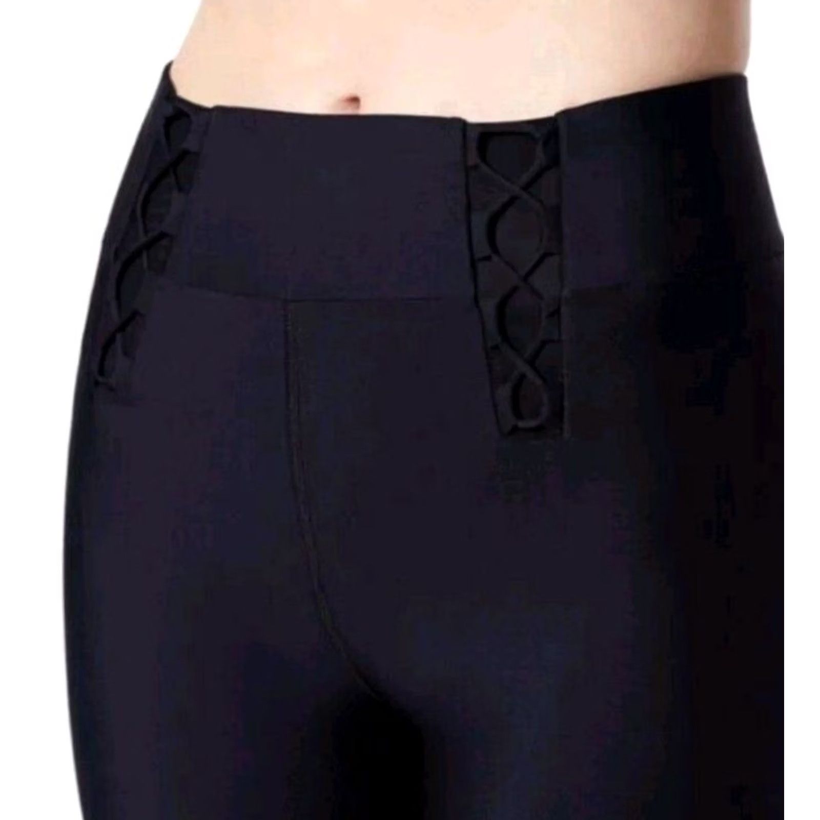 Vintage Carbon38 Leggings Womens Black Size S Ruffle On Ankles Size 28" / US 6 / IT 42 - 2 Thumbnail