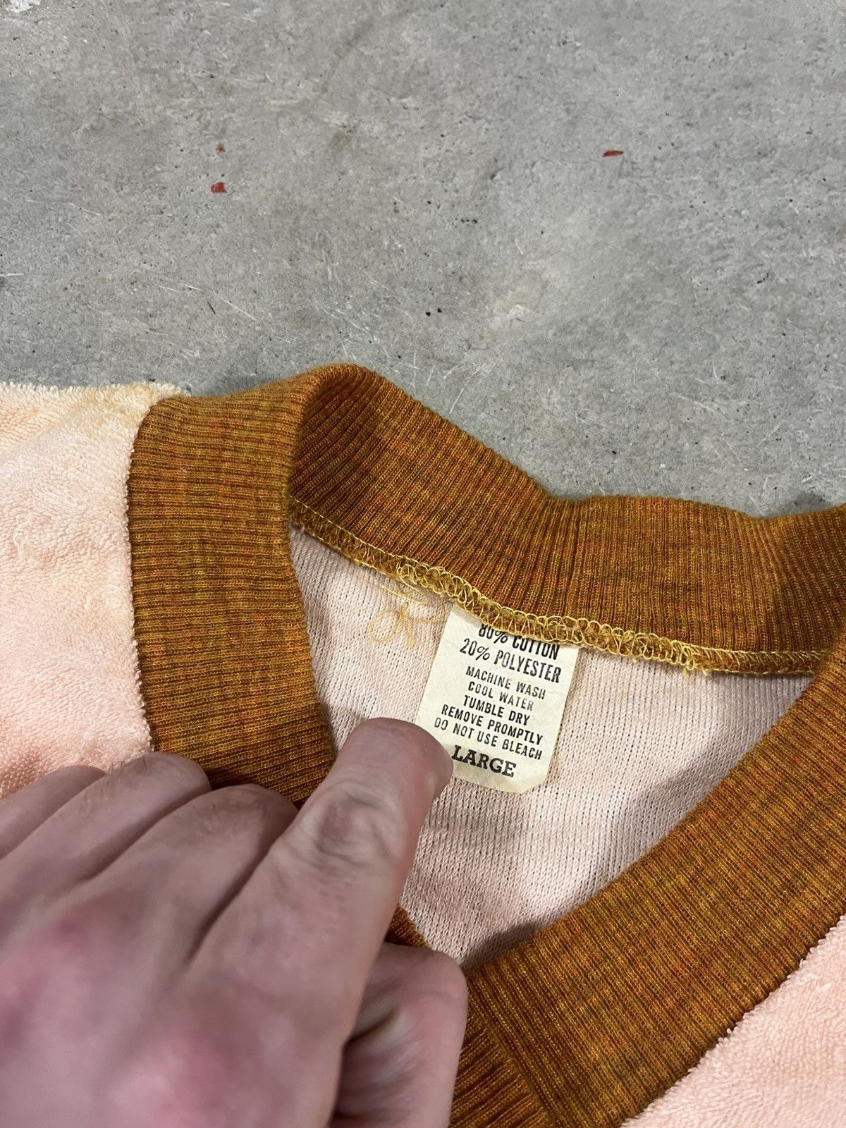 Vintage Vintage 70s Two Tone Terrycloth Sweatshirt Size US XS / EU 42 / 0 - 7 Thumbnail