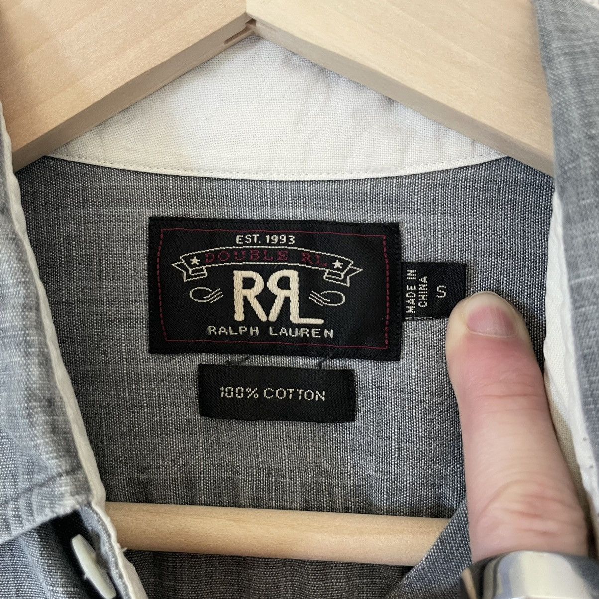 Ralph Lauren RRL Double RL Chambray Grey Cotton Workshirt Button Down Size US S / EU 44-46 / 1 - 2 Thumbnail