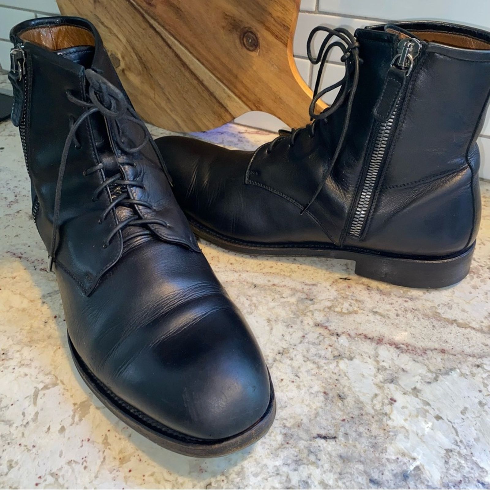 AQUATALIA Victor Black Goodyear Welt Zip Boot 11.5 $695
