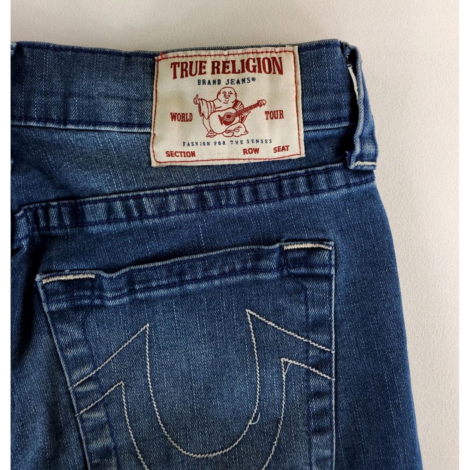True Religion TRUE RELIGION Geno Relaxed Slim Blue Jeans Mens 34 Inseam 32 30 (34x32 Actual) Size US 34 / EU 50 - 4 Thumbnail
