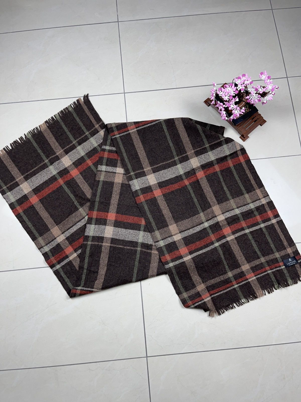 Designer × Lanvin ➕ lanvin vintage big oversized wool scarf archive designer Size ONE SIZE - 2 Thumbnail