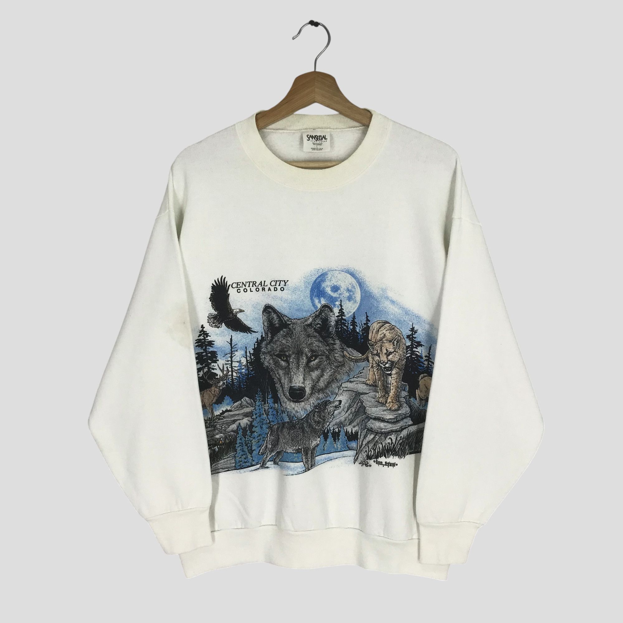 Vintage Vintage 90's Retro Graphic Nature Habitat White - 367 Size US L / EU 52-54 / 3 - 1 Thumbnail