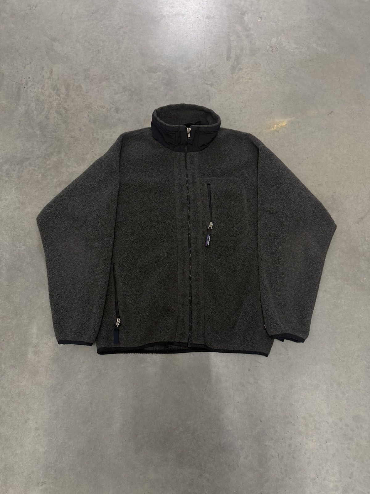 Patagonia Vintage Dark Grey Synchilla Fleece Jacket DeepPile