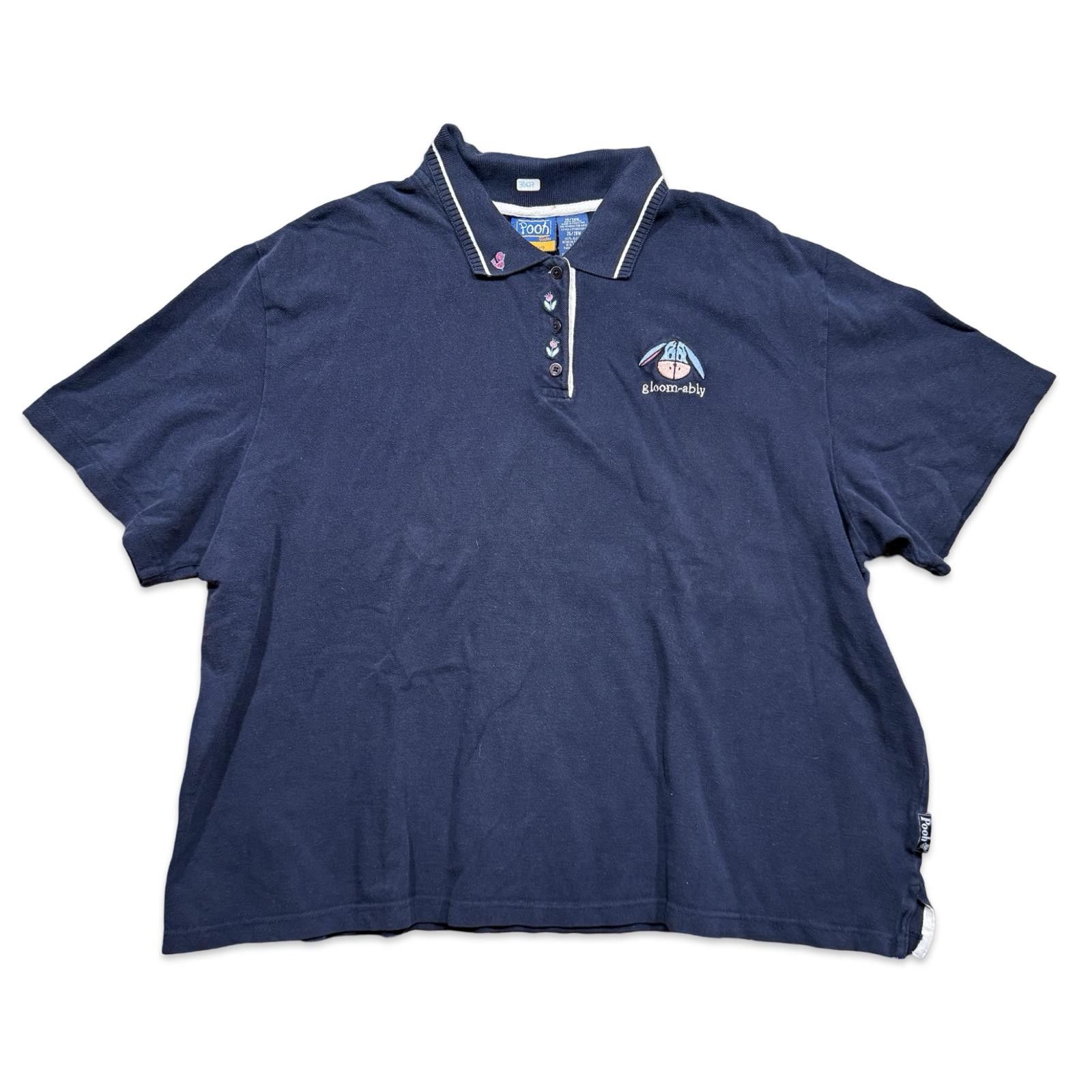 Designer Women's Winnie The Pooh Eeyore Embroidered Polo Shirt Size 4XL / US 24-26 - 1 Thumbnail
