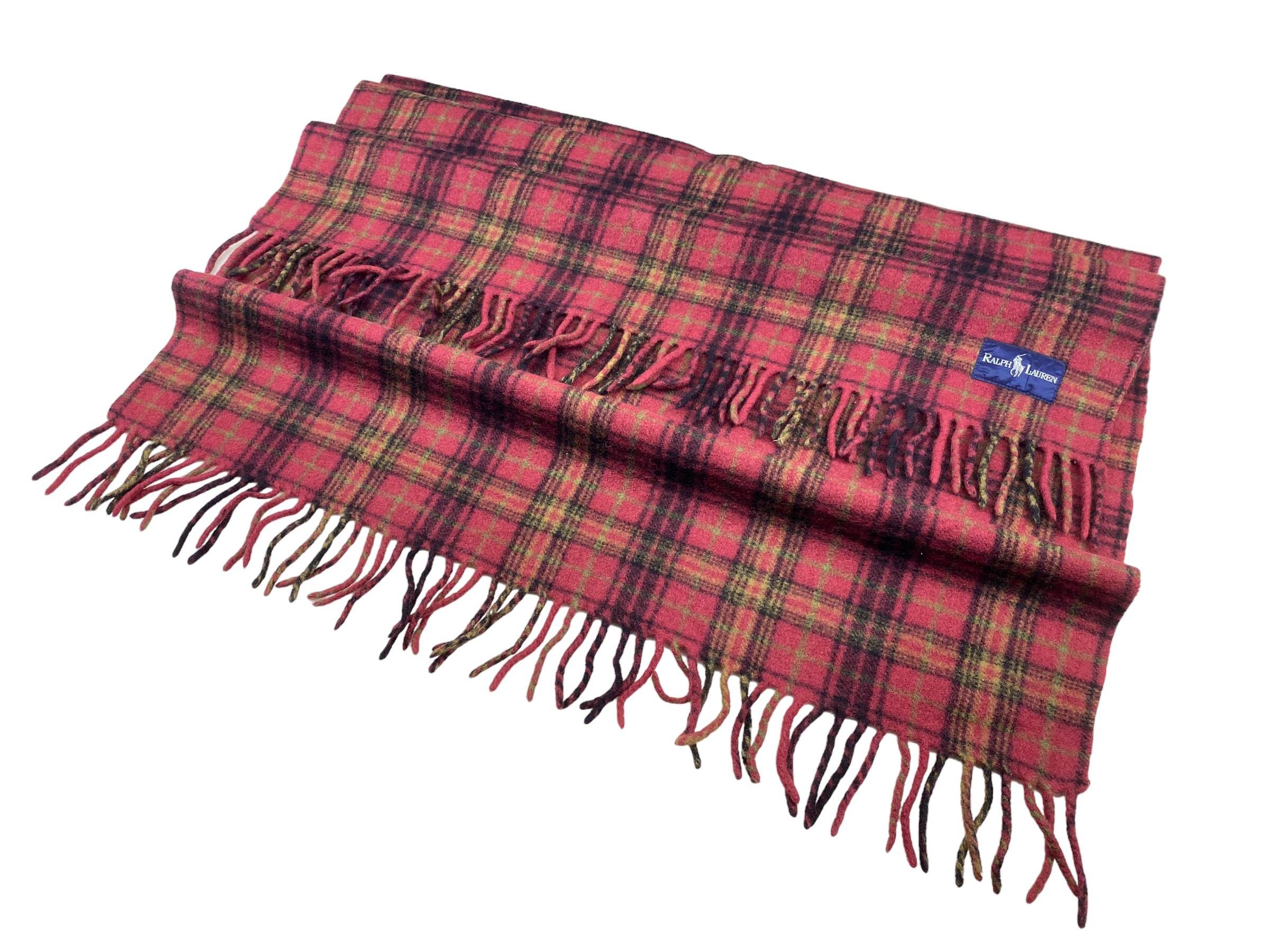Ralph Lauren × Vintage Ralph Lauren scarf Checkered Pure New Wool Vintage Scarves Size ONE SIZE - 6 Thumbnail