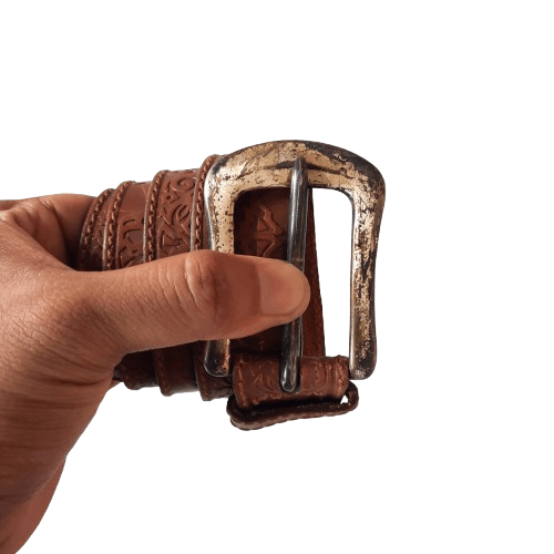 🦅 Vintage esprit emboss cowboy style western leather belt