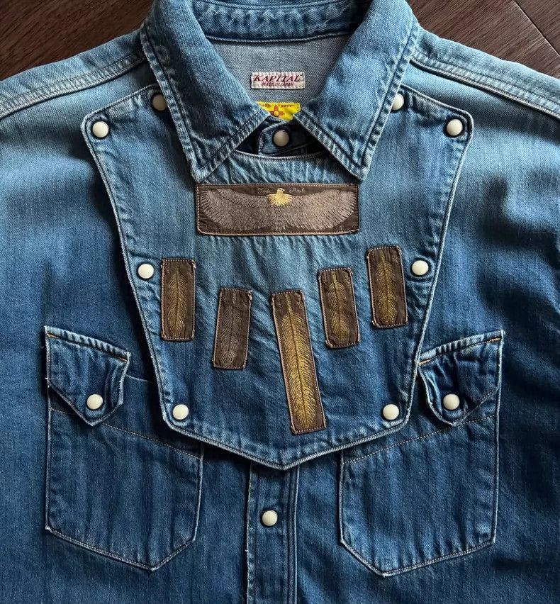 Kapital Vintage KAPITAL Feather Jewel Denim Shirt Size US M / EU 48-50 / 2 - 2 Thumbnail