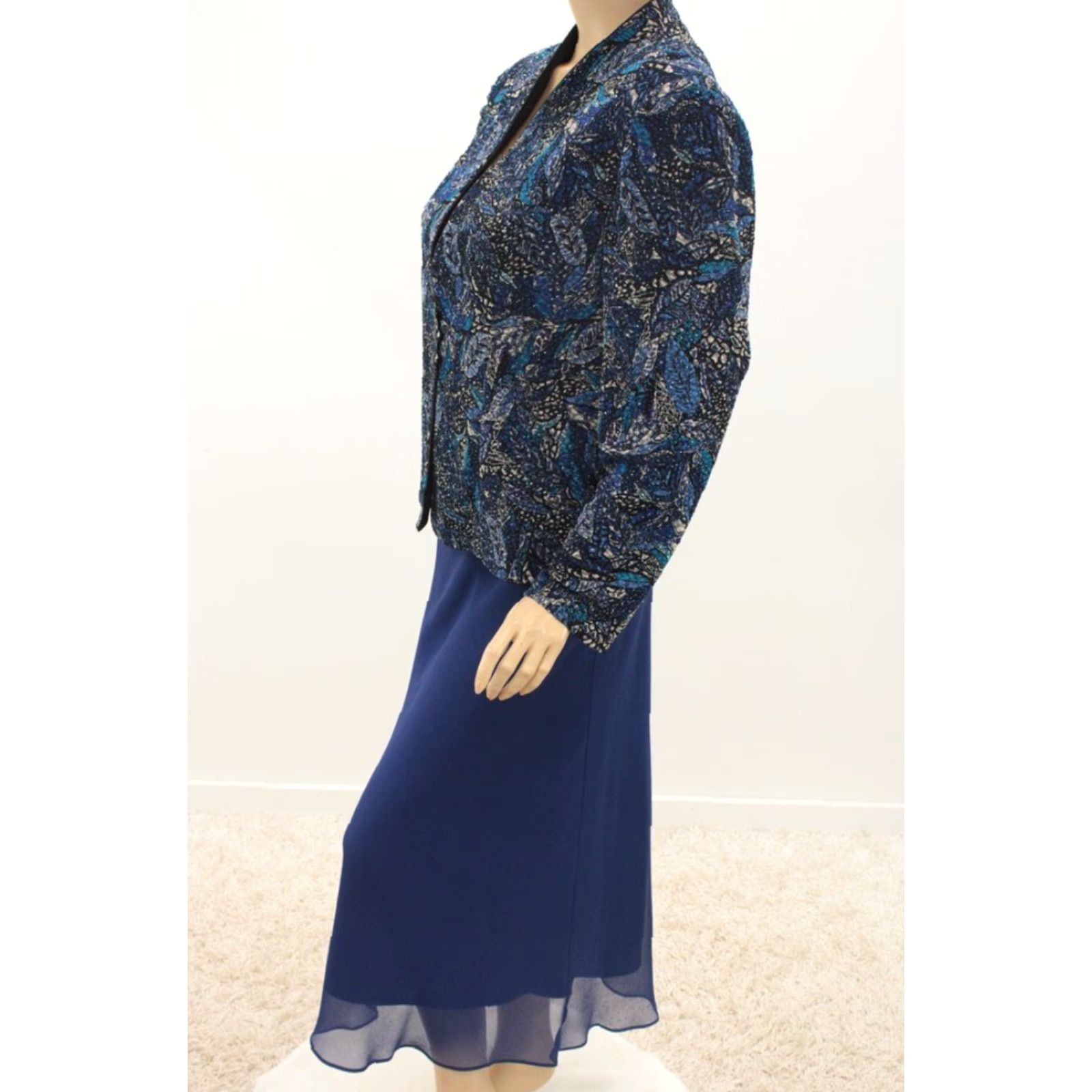 Alex Evenings VINTAGE Alex Evenings Skirt Suit Women's XL Blue Old Money Classic Glitter Sparkle Size 40" / US 18 - 3 Thumbnail