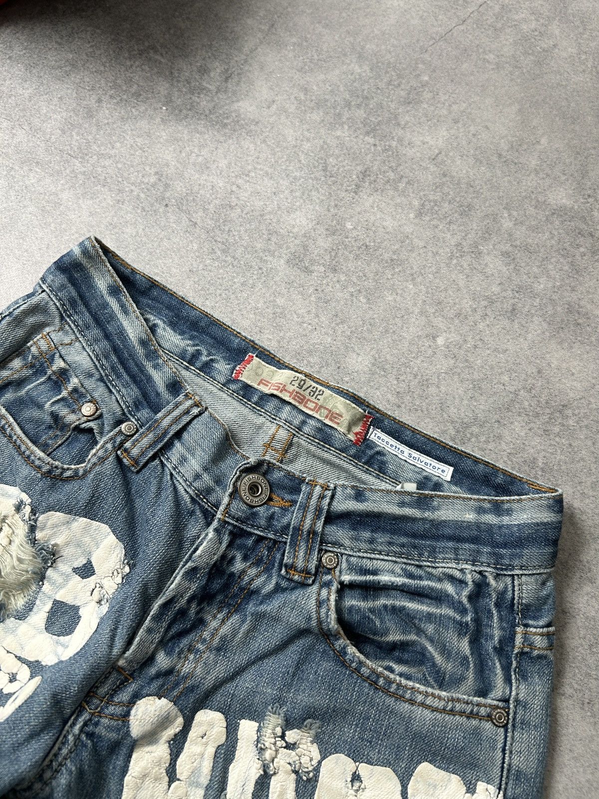 Vintage Fishbone vintage rock star distressed jeans mens y2k style Size US 31 - 5 Thumbnail
