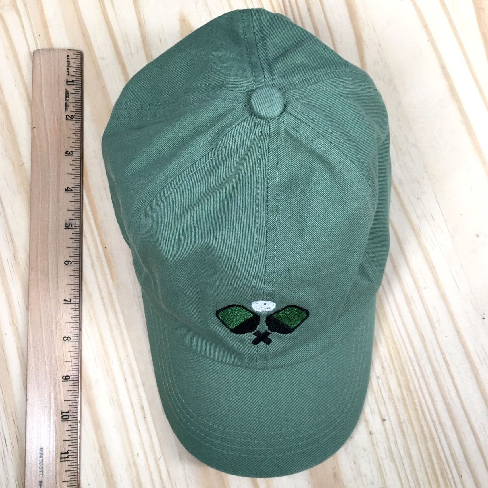 Vintage Pickleball Embroidered Baseball Cap Hat Mens One Size Green Washed Adjustable Size ONE SIZE - 4 Thumbnail