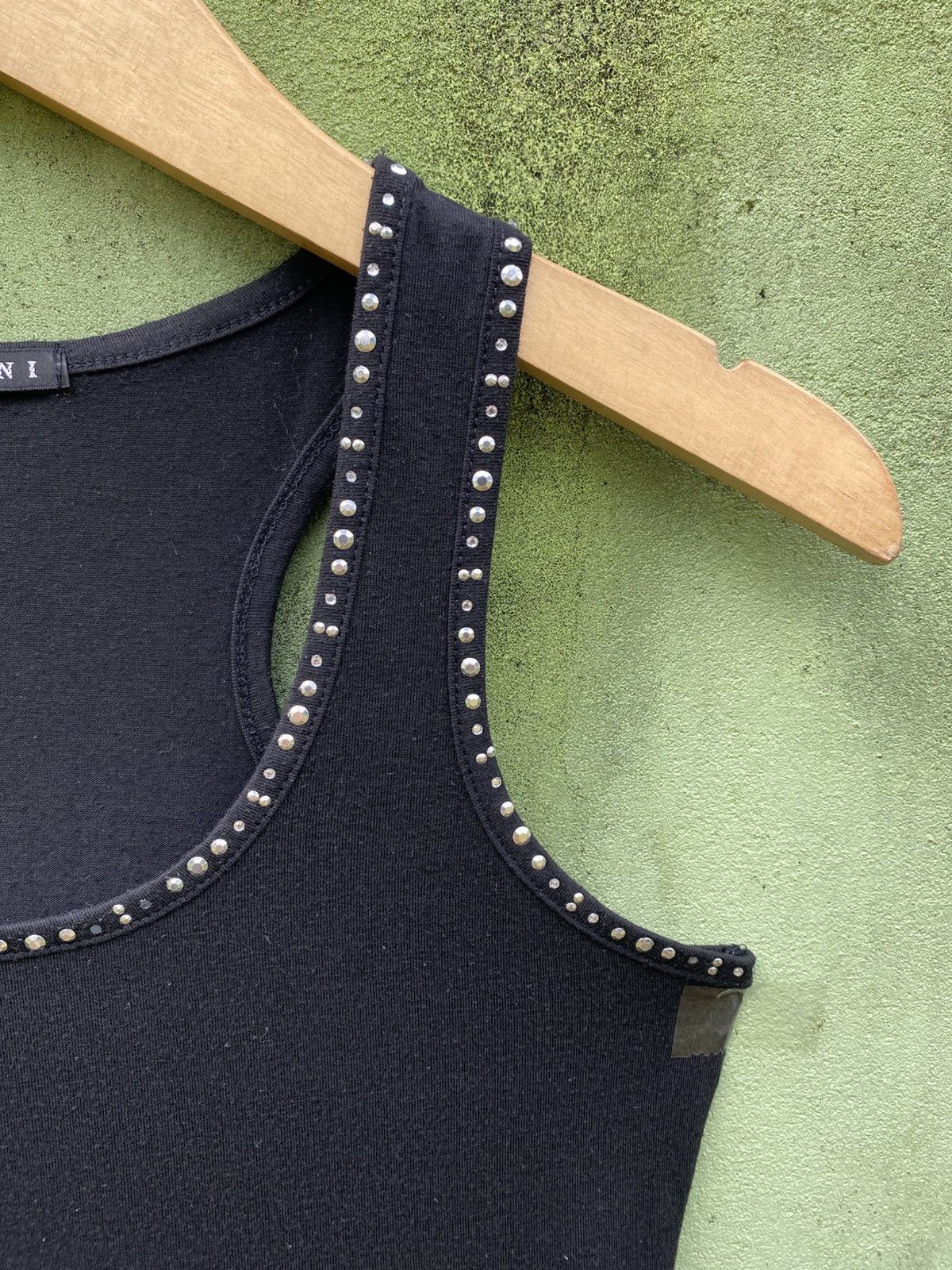 Japanese Brand INGNI Studded Ribbed Tank Top Black Japanese Punk Style Size M / US 6-8 / IT 42-44 - 4 Thumbnail