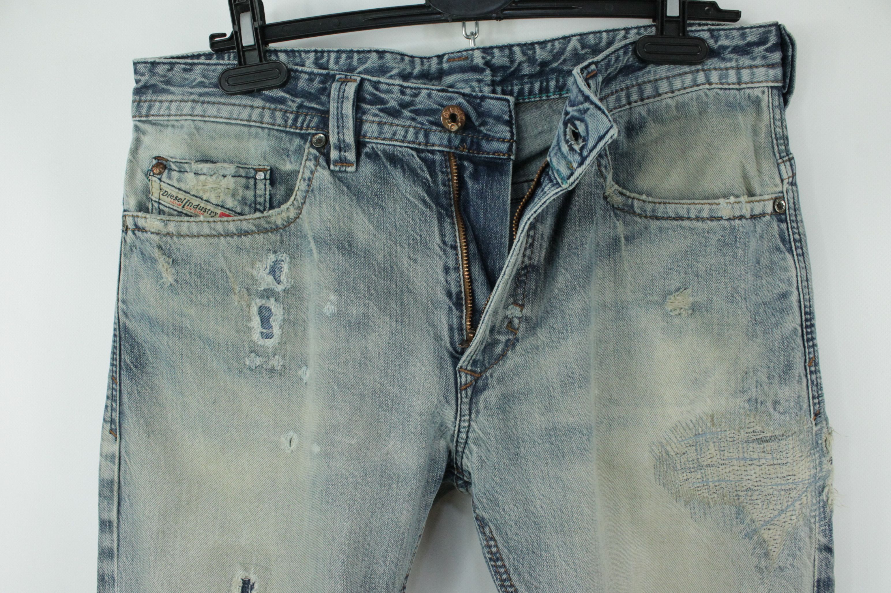 Diesel Diesel Thavar 0816k Slim Fit Distressed Denim Jeans Size US 31 - 4 Thumbnail