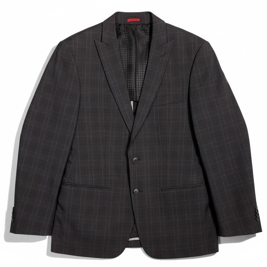 John Varvatos John Varvatos USA Men's 40R Dark Gray Blue Plaid Blazer Size 40R - 1 Thumbnail