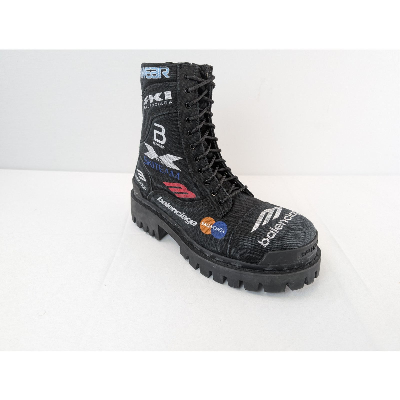 Balenciaga o1rshd1 Q:2 / Combat Strike L20 Cotton Canvas/Print Boot Size US 12 / EU 45 - 3 Thumbnail