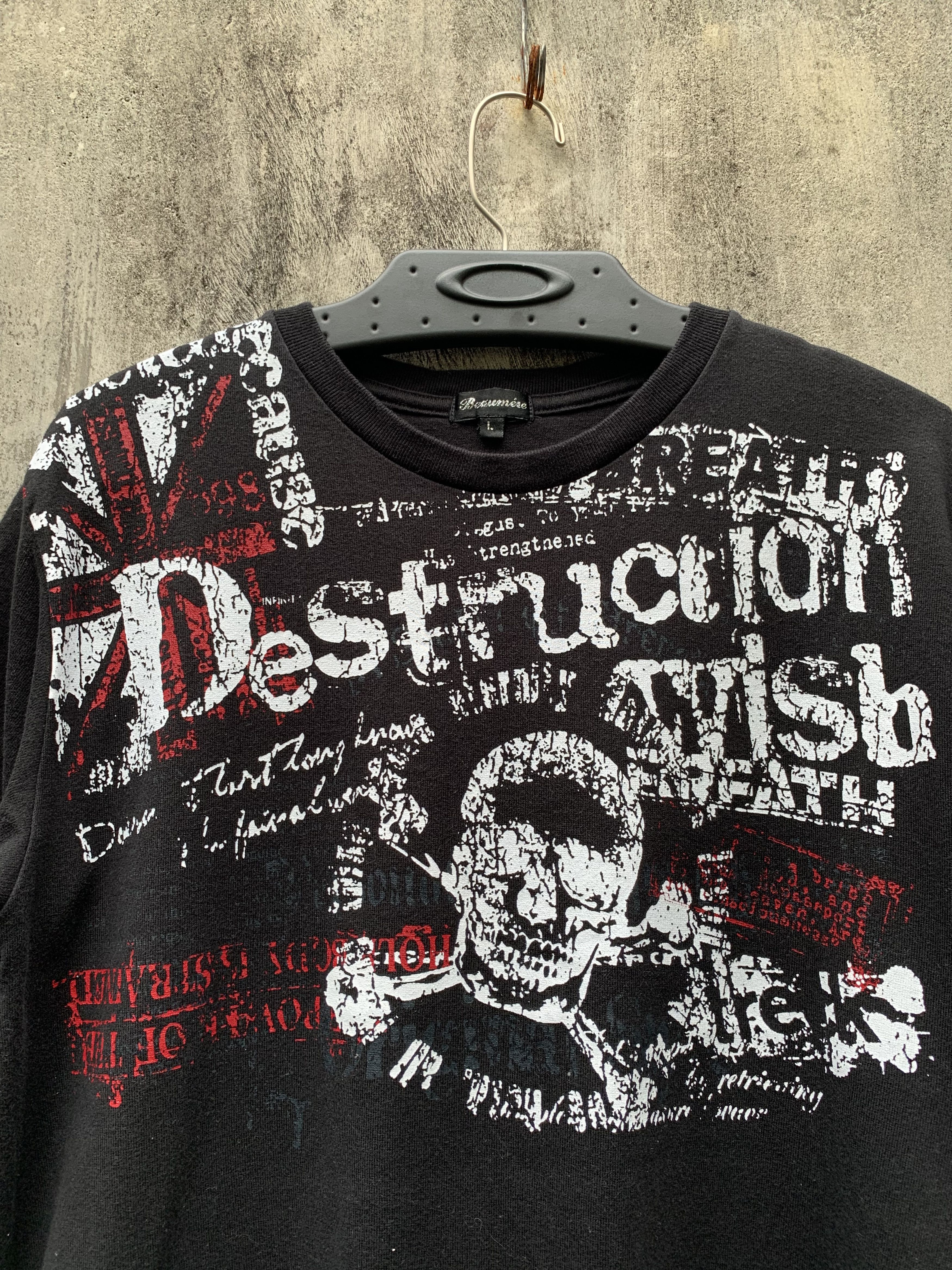 Beaumere y2k Beaumere Japan Skull City Poem Black Tee Size US L / EU 52-54 / 3 - 2 Thumbnail