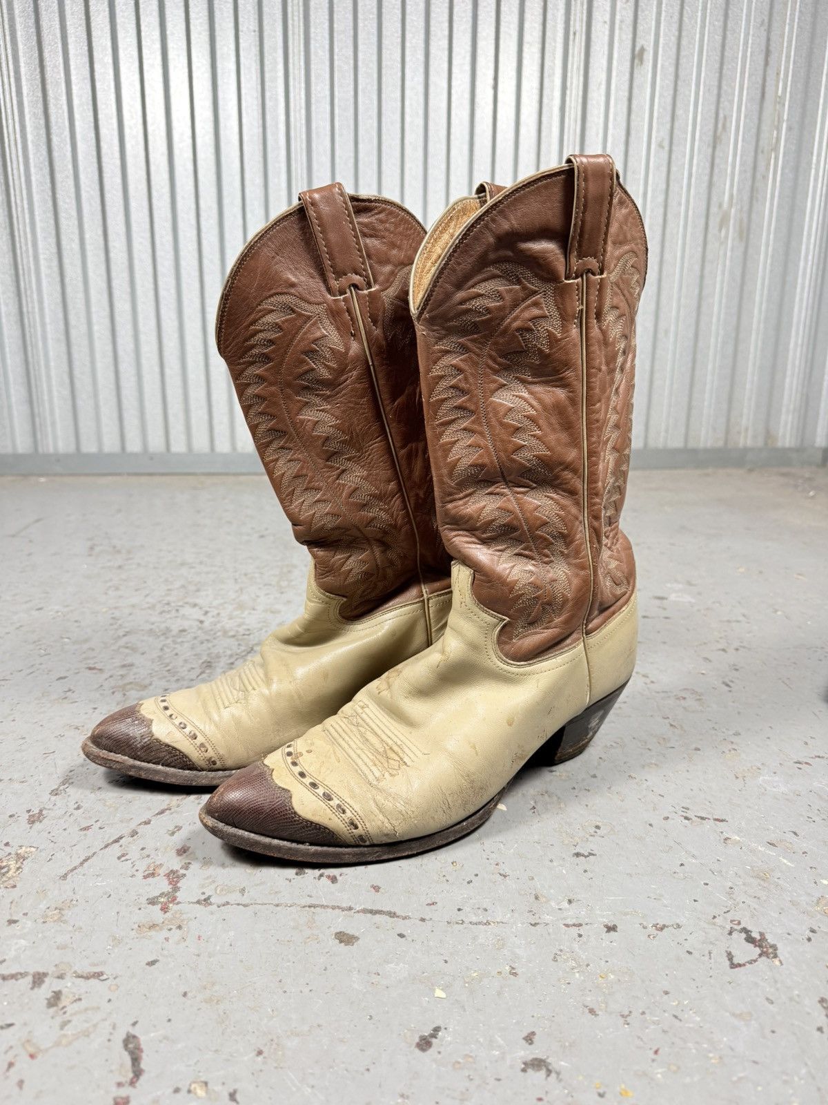 Justin 70s Vintage Made In Usa Justins Lizard Toes Boots Size US 10 / EU 43 - 2 Thumbnail