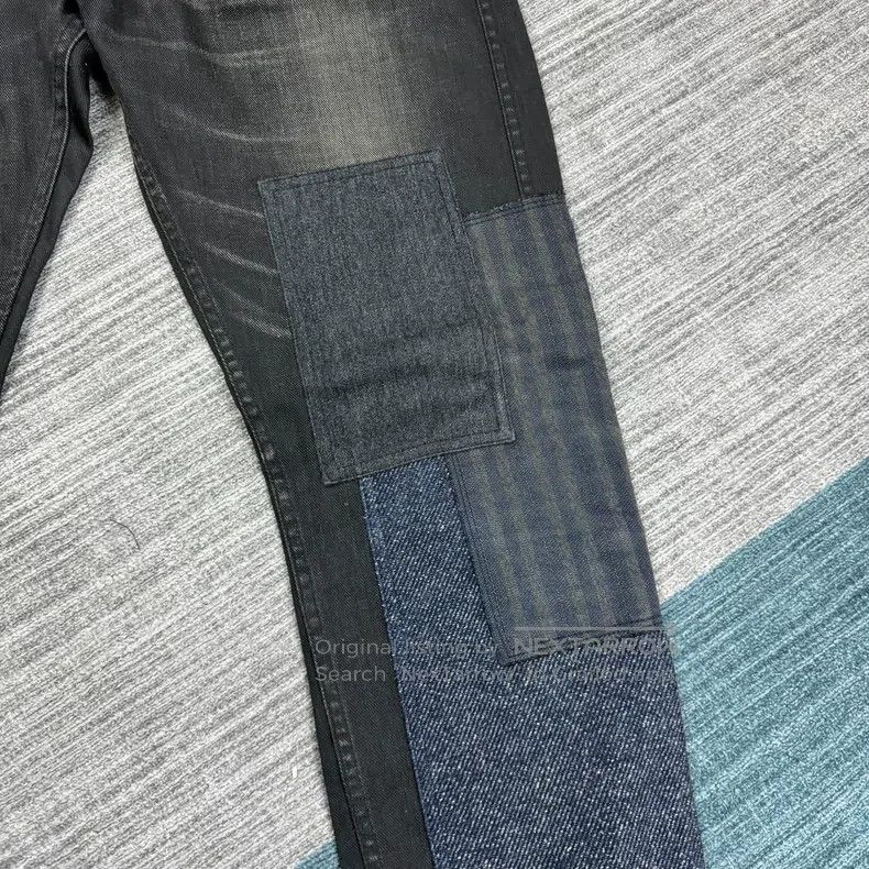 Junya Watanabe Junya Watanabe size L Patchwork Black Washed Denim Pants Size 23" - 4 Thumbnail