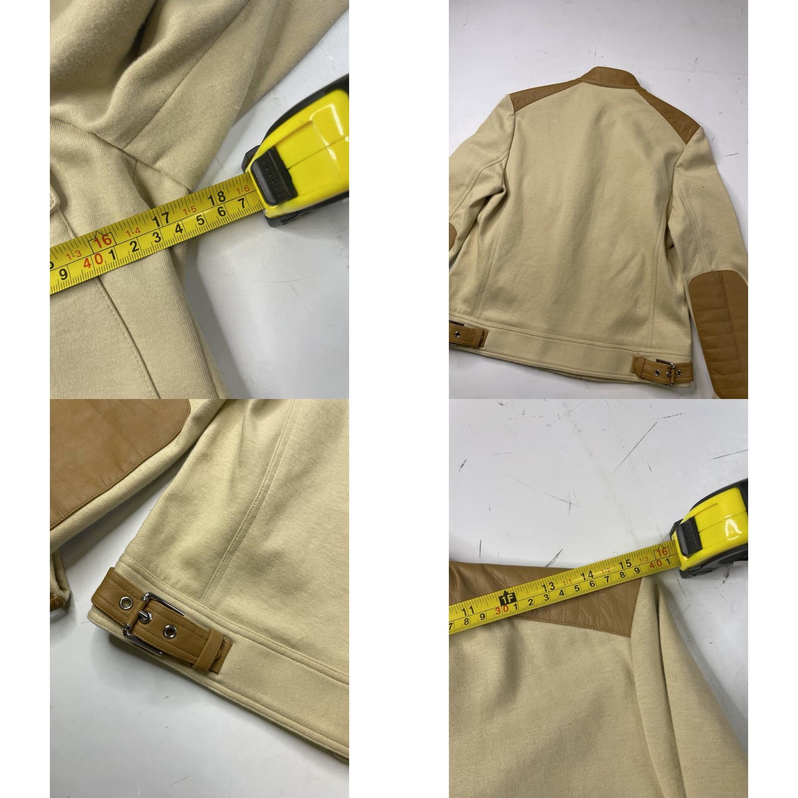 Ralph Lauren VINTAGE Ralph Lauren Black Label Jacket Women 6 Beige Leather Cafe Racer Motorcycle Coat Size M / US 6-8 / IT 42-44 - 9 Thumbnail