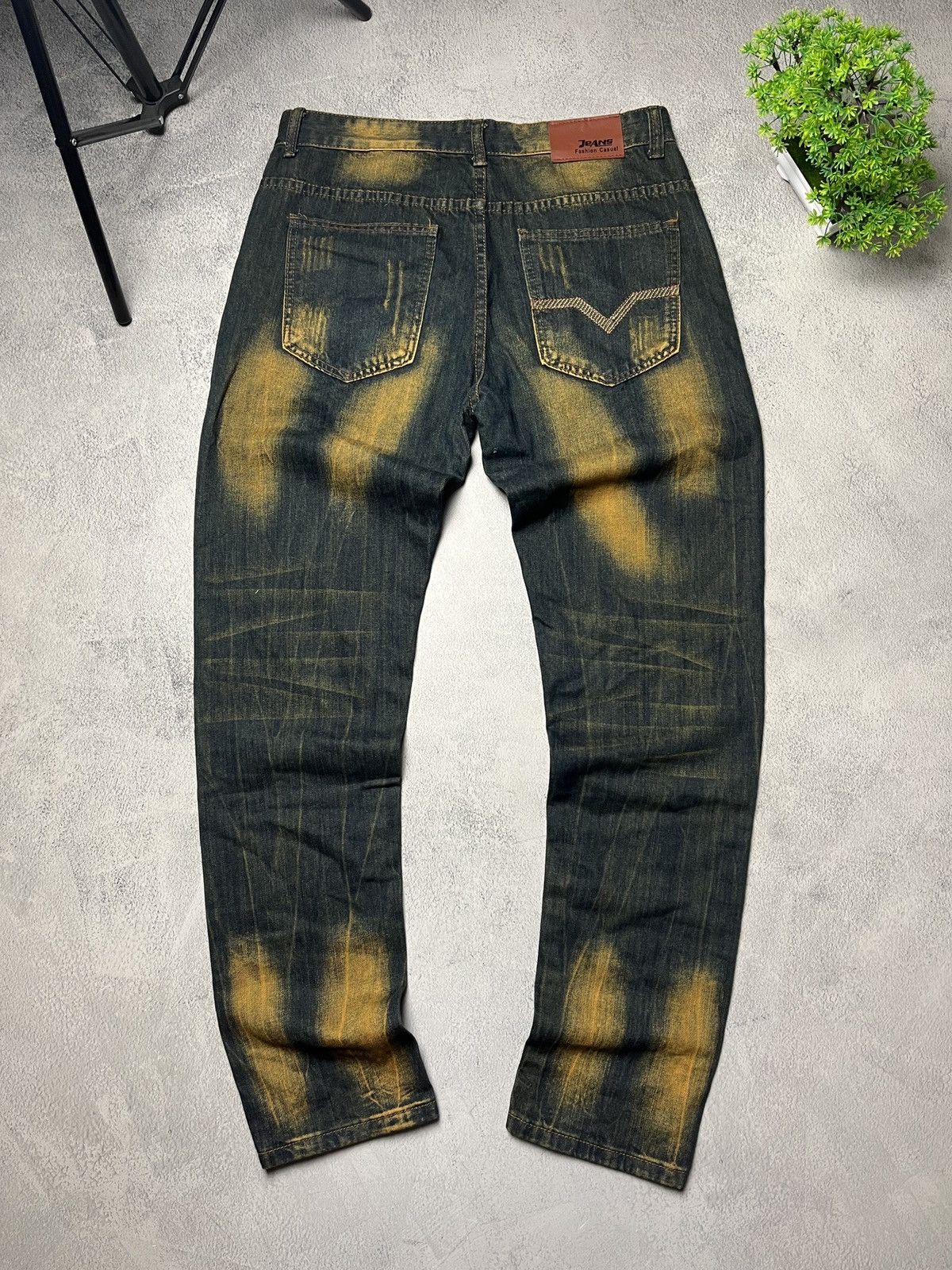 Japanese Brand Crazy Jeans Dirty Pants faded denim thrashed distressed Size US 37 - 2 Thumbnail